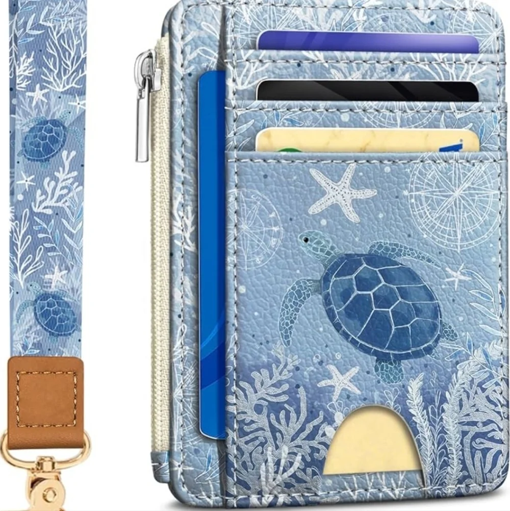 Blue Sea Turtle Phone Wallet Case